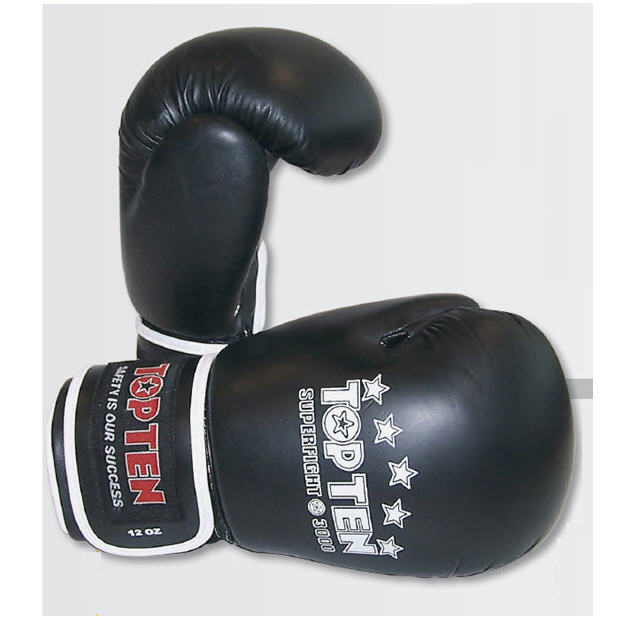 Top Ten Superfight 3000 Boxing Glove 10oz - Black.