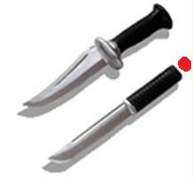 Training knife in rubber Silver 24 cm