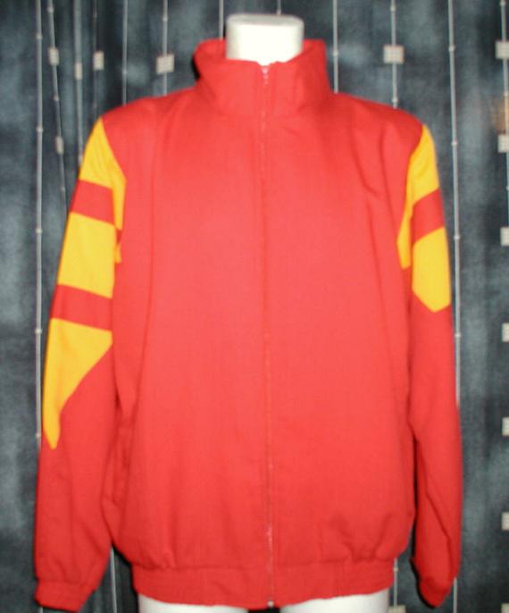 red and yellow tracksuit