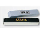 Hayashi Black embroidered belt Karate Satin/Polyester, 5 cm