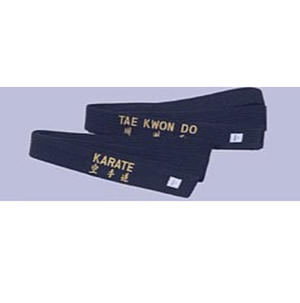 BÄLTEN - Broderade bälten - Hayashi Svart broderat bälte TKD Bomull, 4 cm