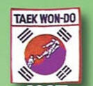 Broderat Märke Taekwondo Flagga