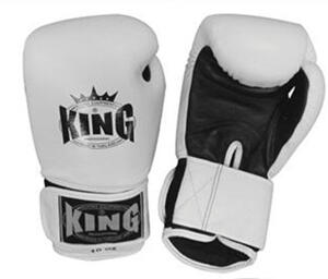 King Boxningshandske, Vit/Svart 10 oz-16 oz