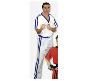 BYXOR - Kickboxning - Topten Hel dräkt - Topten kickboxningsdräkt Modell 1637, Vit/Blå