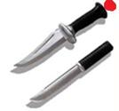 Training knife in rubber Silver 30 cm