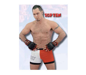 TROUSER - MMA Fight shorts - Topten Fight shorts, Red/White