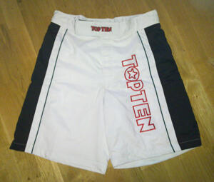 MMA -  TOPTEN - Topten MMA Board Shorts, Vit/Svart Large