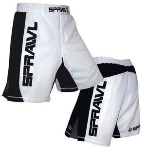 TROUSER - MMA Submission shorts - Sprawl - Sprawl shorts Grip-Flex XT WHITE/BLACK