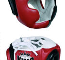 KING Huvudskydd Sparring Skintex Röd/Svart/Vit