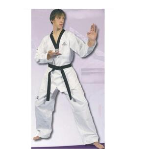 DRÄKTER - Taekwondo WTF - Hayashi - Hayashi Pusan WTF Dobok Ribbad svartkrage
